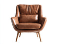 Fauteuil - Cuir - 88 x 91 x 98 cm - Brun cognac - Style scandinave rétro