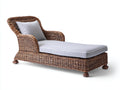 Bain de soleil - Rotin tressé-Tissu - 181 x 79 x 100 cm - Brun foncé-Gris clair - Style classique