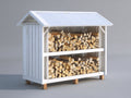 Abri à bûches - Bois - 165 x 70 x 178 cm - Blanc-Bois naturel - Style rustique