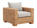 Fauteuil de jardin - Rotin-Tissu - 94 x 86 x 82 cm - Naturel-Beige clair - Style côtier