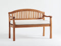 Banc de jardin - Bois-Tissu - 138 x 63 x 92 cm - Marron chaud-Crème - Style classique