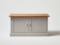 Buffet - bois - 124x43x74 cm - blanc cassé-bois naturel - style campagne classique