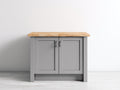 Buffet - bois - 94x42x85 cm - gris clair-bois naturel - style moderne sobre