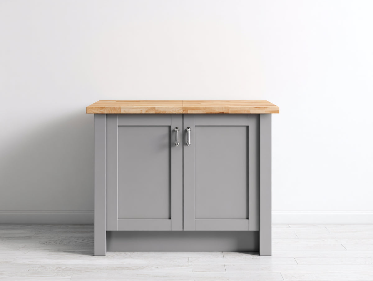 Buffet - bois - 94x42x85 cm - gris clair-bois naturel - style moderne sobre