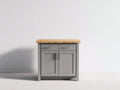 Buffet - bois - 72x40x90 cm - gris-bois naturel - style contemporain fonctionnel
